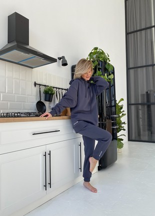 Suit long hoodie and joggers gray color7 photo
