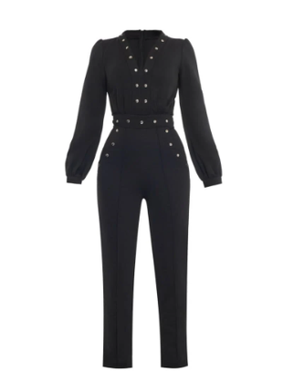 Jumpsuit Black with decorative buttons4 photo