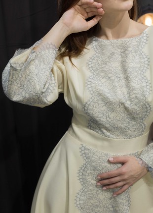 Wool dress with lace3 photo
