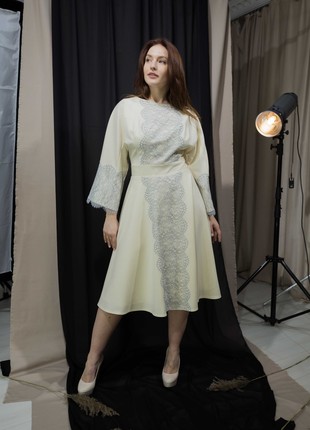 Wool dress with lace4 photo