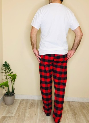 Man's pajama set COZY (pants + t-shirt) red/black F700P+f012 photo