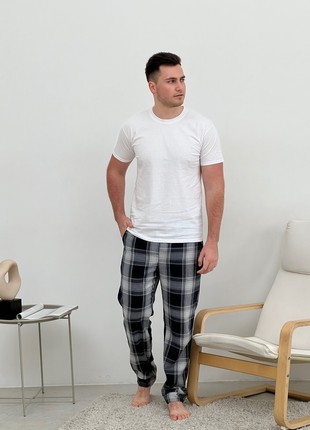Pajamas for people COZY flannel (trousers+t-shirt+shirt) clitina dark blue/sira F601P+f015 photo