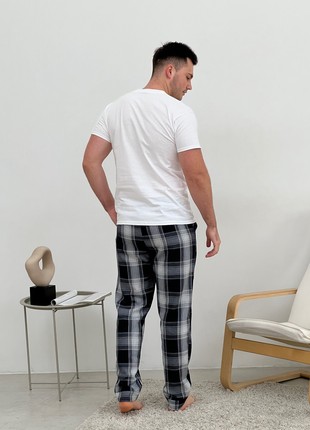 Pajamas for people COZY flannel (trousers+t-shirt+shirt) clitina dark blue/sira F601P+f016 photo