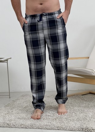 Pajamas for people COZY flannel (trousers+t-shirt+shirt) clitina dark blue/sira F601P+f019 photo