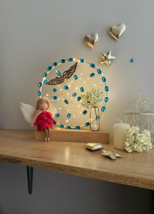A lamp with a pink angel and yellow flowers, home decoration, room lighting6 photo