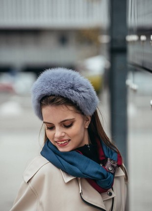 Cashmere stylish scarf Snood Black and white from the designer Art Sana10 photo