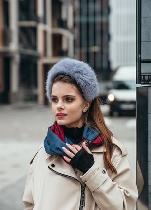Stylish hairband handmade natural rabbit fur