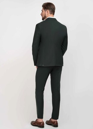 Single-breasted three-piece suit for men, emerald3 photo