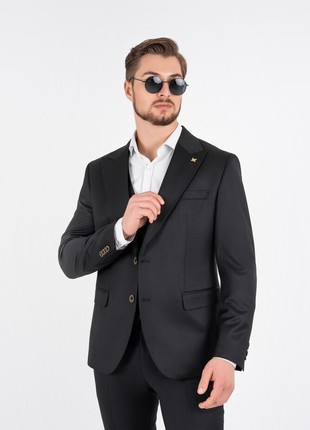 Men's three-piece suit, single-breasted, black2 photo
