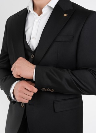 Men's three-piece suit, single-breasted, black3 photo