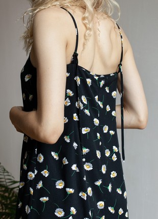 Floral print black dress3 photo