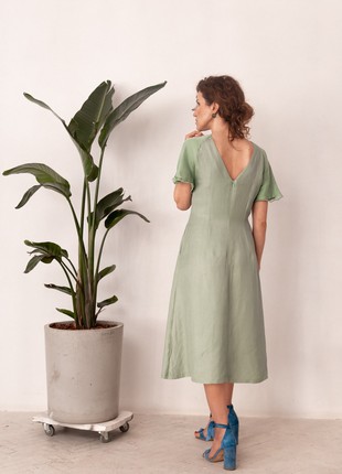Linen dress with silk sleeves5 photo