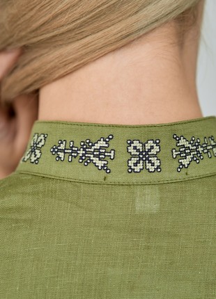 Rubatka «Rampage» khaki with embroidery (linen)6 photo