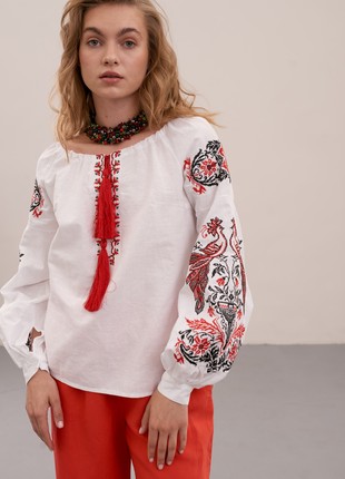 Ethnic blouse with embroidery MEREZHKA "Firebird"4 photo