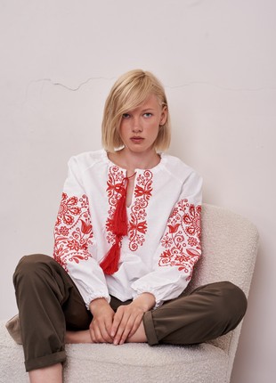 Women's blouse MEREZHKA "Ornament" red1 photo