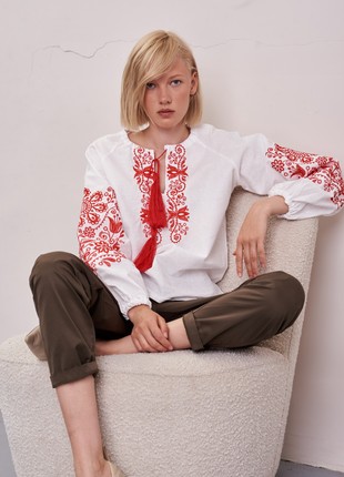 Women's blouse MEREZHKA "Ornament" red4 photo