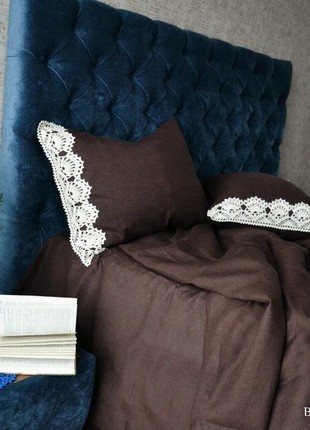 Pillowcase with lace Sweet Dreams Brown 50x70 cm3 photo