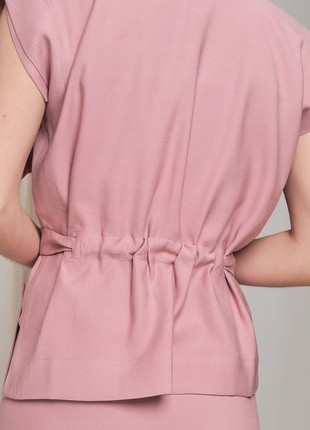 Top with yoke and belt and midi skirt6 photo