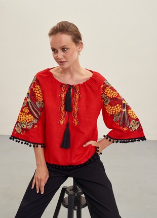 Embroidered women's blouse MEREZHKA "Petrakovka"3 photo