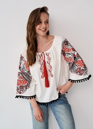 Embroidered women's blouse MEREZHKA "Petrakovka"2 photo