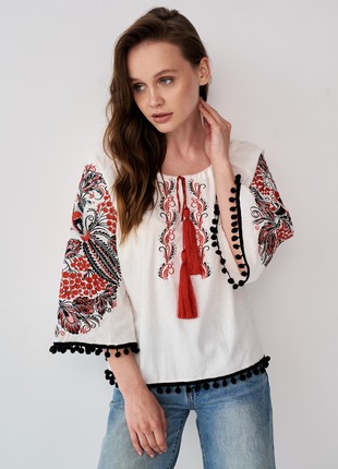 Embroidered women's blouse MEREZHKA "Petrakovka"3 photo