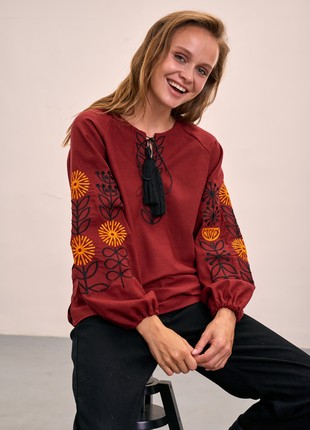 Embroidered shirtfor women MEREZHKA "Sunflowers"2 photo
