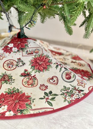 Christmas tree tapestry skirt with golden lurex2 photo