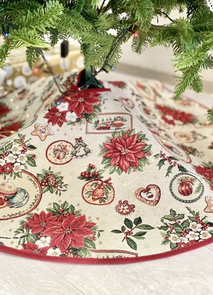 Christmas tree tapestry skirt with golden lurex3 photo
