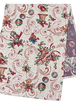 Christmas tapestry table runner  45x140 cm. (17x55 in) with gold lurex5 photo