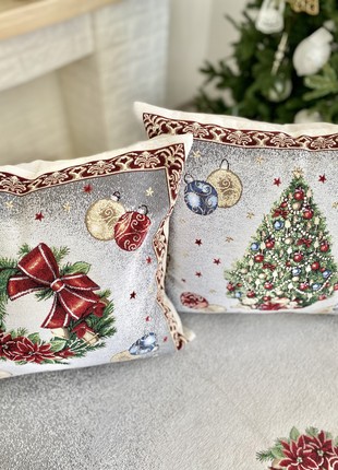 Christmas decorative tapestry pillowcase 18x18 in (45*45 cm.) one-sided2 photo