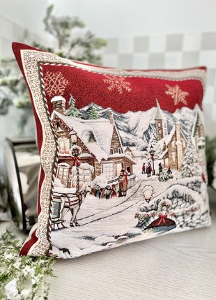 Christmas decorative tapestry pillowcase 18x18 in (45*45 cm.) one-sided3 photo