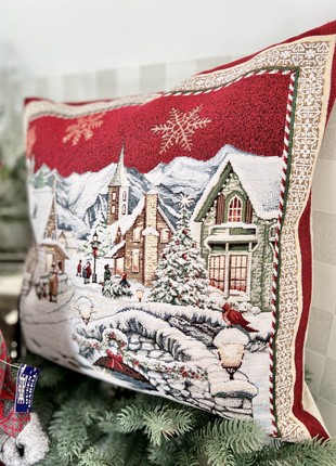 Christmas decorative tapestry pillowcase 18x18 in (45*45 cm.) one-sided6 photo