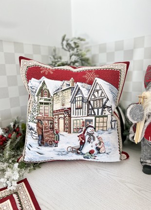 Christmas decorative tapestry pillowcase 18x18 in (45*45 cm.) one-sided3 photo