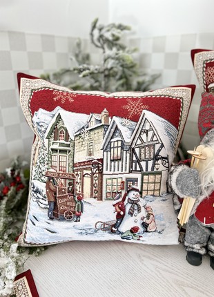 Christmas decorative tapestry pillowcase 18x18 in (45*45 cm.) one-sided1 photo