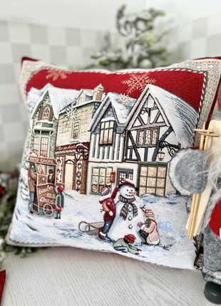 Christmas decorative tapestry pillowcase 18x18 in (45*45 cm.) one-sided4 photo
