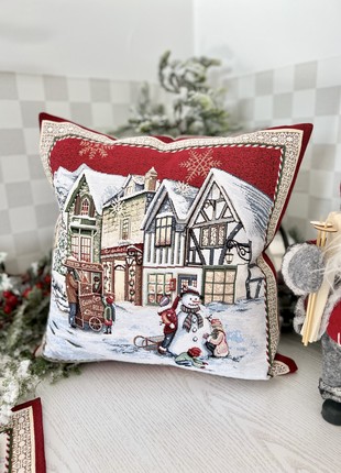 Christmas decorative tapestry pillowcase 18x18 in (45*45 cm.) one-sided5 photo