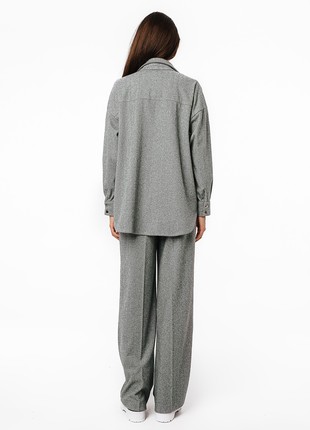 TROUSERS WIDE-LEG STRAIGHT WOOL GREEN5 photo