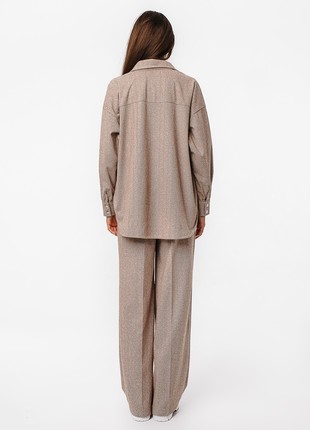 TROUSERS WIDE-LEG STRAIGHT WOOL CARAMEL4 photo