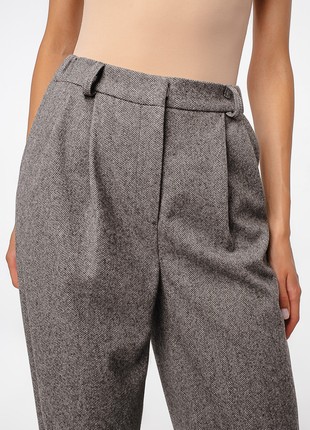 TROUSERS WIDE-LEG STRAIGHT WOOL GREY3 photo