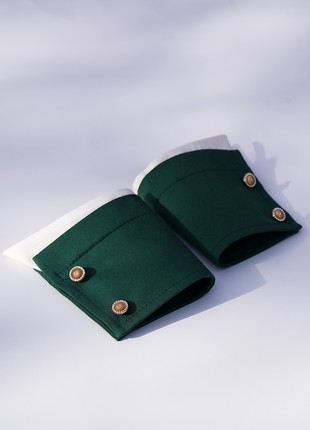 Green cuffs "BLACK TIE"  decorated with buttons1 photo