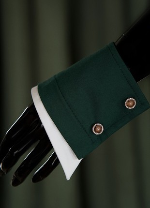 Green cuffs "BLACK TIE"  decorated with buttons2 photo