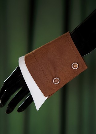 Brown cuffs "BLACK TIE"  decorated with buttons