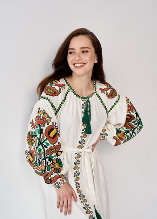 Boho Women's Ukrainian Dress with Embroidery2 photo