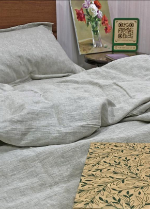 Bed linen set made of linen Ukono «Soft Linen». One and a half bedding set.3 photo