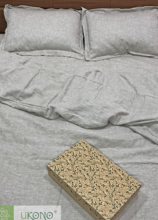 Bed linen set made of linen Ukono «Soft Linen». Euro bedding set.2 photo