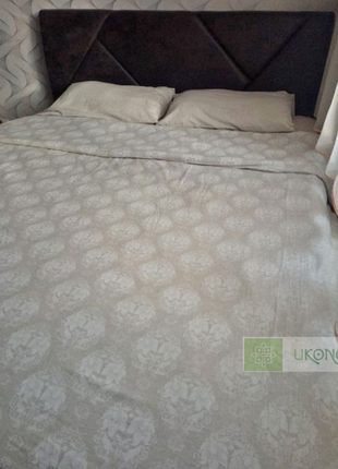 WHITE Flowers linen bed linen set. EURO3 photo