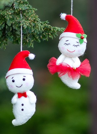 Christmas ghost ornament set of 2