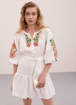 Modern Women's Ukrainian Dress Embroidery  MEREZHKA "Flower Garden"1 photo