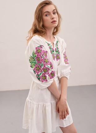 Modern Women's Ukrainian Dress Embroidery  MEREZHKA "Flower Garden"5 photo