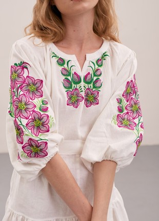 Modern Women's Ukrainian Dress Embroidery  MEREZHKA "Flower Garden"7 photo